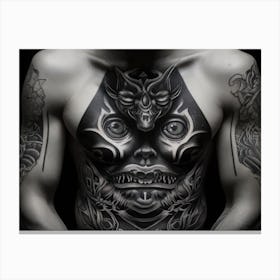 Demon Mask Tattoo Canvas Print