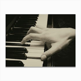 Black And White Piano Canvas Print