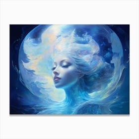 Woman In The Moon Canvas Print