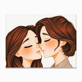 Kissing Couple Canvas Print