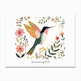 Little Floral Hummingbird 1 Poster Canvas Print