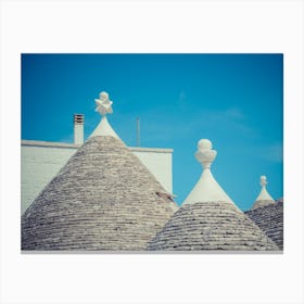 Close Up Of A Conical Roofs Of A Trulli Houses Canvas Print
