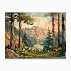 Retro Woods Illustration 9 Canvas Print