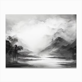 Ethereal Landscape Abstract Black And White 5 Canvas Print