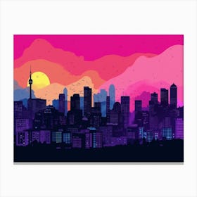 Seoul Skyline Canvas Print