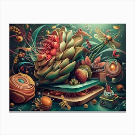 Still Life 3d Painting Insect Robot 5 Canvas Print
