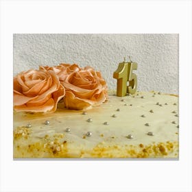 15th Birthday Cake Canvas Print