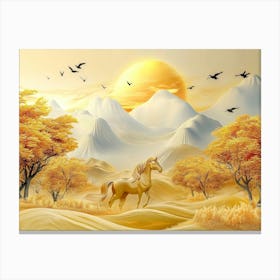 Unicorn In The Desert Canvas Print