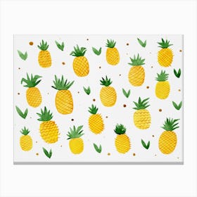 Watercolor Pineapples Canvas Print