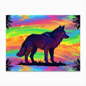 Rainbow Wolf 2 Canvas Print