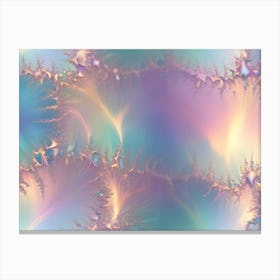 Abstract Image Of Swirling, Feathery Patterns In Shades Of Pink, Blue, And Gold, Creating A Dreamy And Ethereal Effect Canvas Print