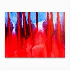 Abstract Painting, Acrylic On Canvas, Red Color 4 Canvas Print
