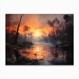 Sunset Over The River 5 Canvas Print