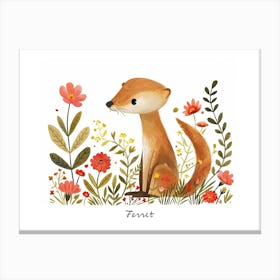 Little Floral Ferret 2 Poster Canvas Print