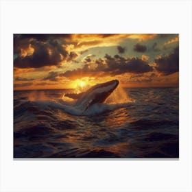 Sunset Humpback Whale Canvas Print