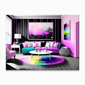 Purple Living Room 2 Canvas Print