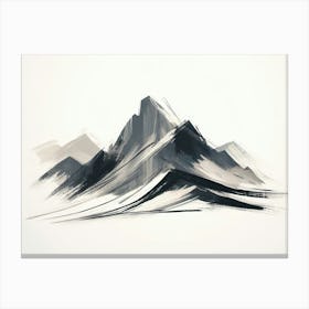 Mountains In Black And White 1 Canvas Print