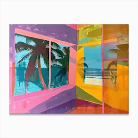 Miami From The Window View Painting 4 Canvas Print