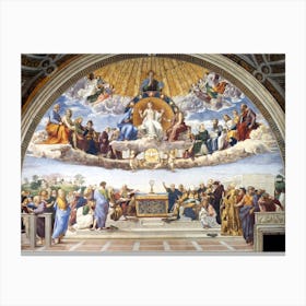 Disputation Of The Holy Sacrament, Raphael Canvas Print
