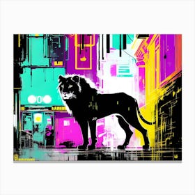 Neon Lion 5 Canvas Print