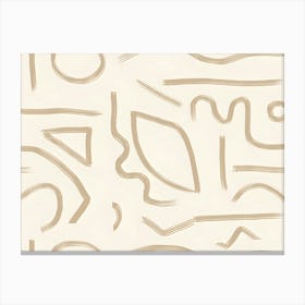 Bohemian Beige Abstract Painting Canvas Print