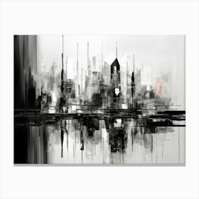 Cityscape Abstract Black And White 6 Canvas Print
