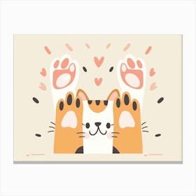 Cat With Paws Canvas Print