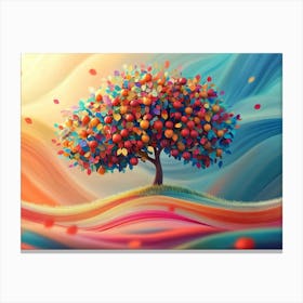 Elegant Colorful with Vibrant Apple Tree Canvas Print