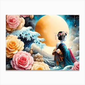 Creativel Geisha Illustration 131 Canvas Print