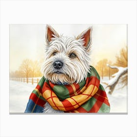 Stylish Winter Westie Canvas Print