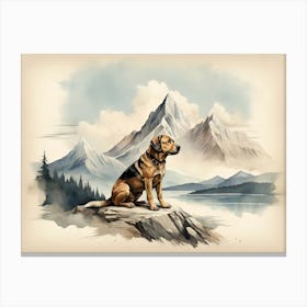 Dog In The Mountains Canvas Print