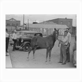 Untitled Photo, Possibly Related To Displaying A Horse For Sale On The Streets Of Alpine, Texas By Russell Lee Canvas Print
