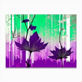 Purple And Green Leaves Canvas Print