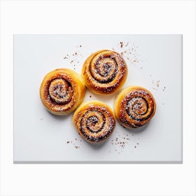 Cinnamon Buns On White Background Canvas Print