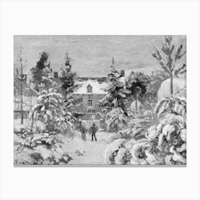 Claude Monet In The Snow 1 Canvas Print