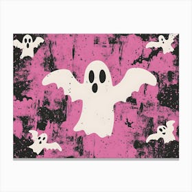 Ghosts On Pink Canvas Print