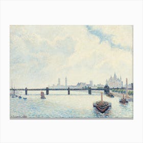 Charing Cross Bridge, London (1890), Camille Pissarro Canvas Print