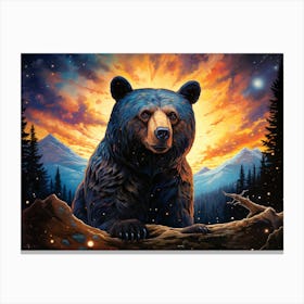 Black Bear At Sunset Canvas Print