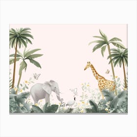 Giraffes In The Jungle Kids and Nursery 1 Canvas Print