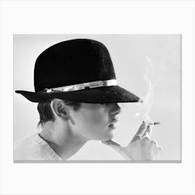 Twiggy Smoking Cigarette, 1966 Canvas Print