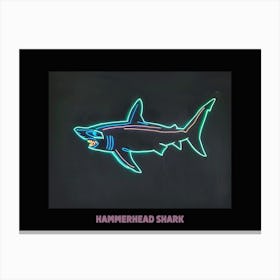 Pink Aqua Hammerhead Shark Poster 1 Canvas Print