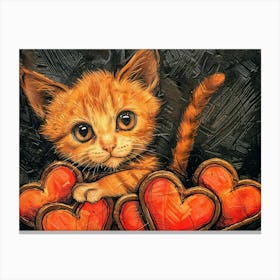 Cat of Valentine'S Day Canvas Print