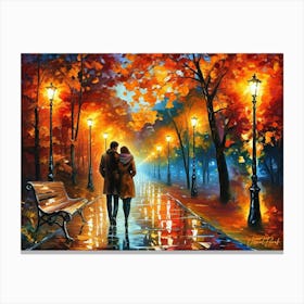 Loving Couple Walking In The Park Pt. 2 Canvas Print