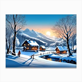 Winter Village Canvas Print