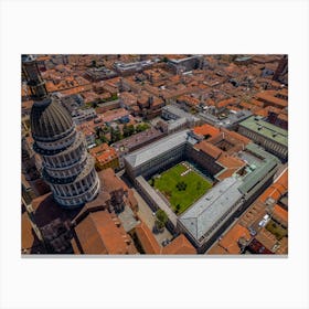 Italy architecture from above. Basilica of San Gaudenzio.  Novara. Piedmont. Italy. Aerial  photography Canvas Print