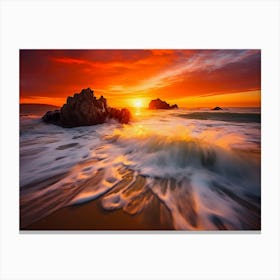 Sunset beach 1 Canvas Print