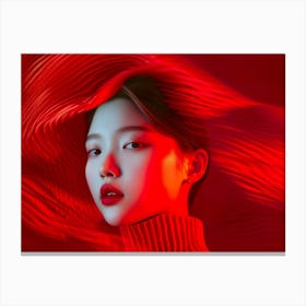 Asian Woman With Red Hair Canvas Print