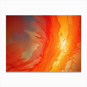 Abstract Background Of Swirling, Liquid Like Paint In Shades Of Red, Orange, And Yellow, Creating A Dynamic And Artistic Composition Canvas Print