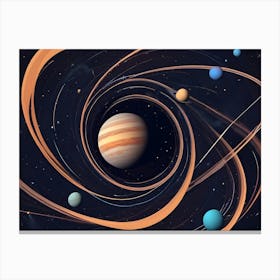 Planets In Space 4 Canvas Print