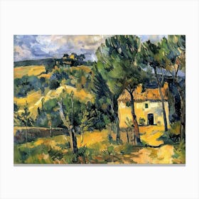 Rural Rhapsody Painting Inspired By Paul Cezanne Canvas Print